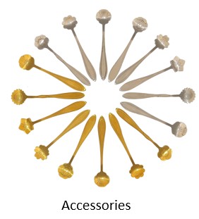 circle of gold and silver flower spoons