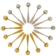 Circle of silver and gold flower spoons